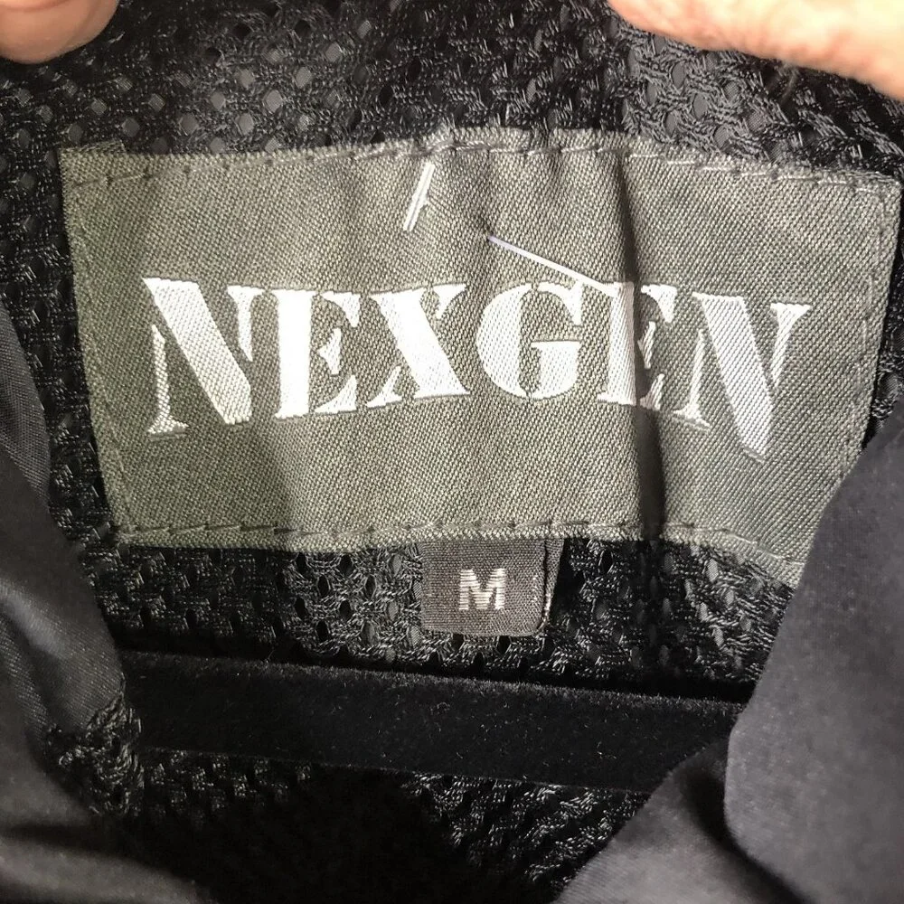 Nexgen Jacket Mens M Black Water Resistant Belted Lightweight Windbreaker Moto